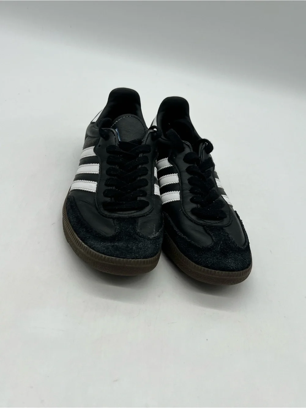 Adidas Samba OG Men’s 6 Women’s 7 Black White Leather Low Top Sneakers Shoes.